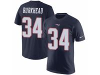 Men Nike New England Patriots #34 Rex Burkhead Navy Blue Rush Pride Name & Number T-Shirt