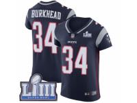 Men Nike New England Patriots #34 Rex Burkhead Navy Blue Team Color Vapor Untouchable Elite Player Super Bowl LIII Bound NFL Jersey