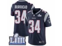 Men Nike New England Patriots #34 Rex Burkhead Navy Blue Team Color Vapor Untouchable Limited Player Super Bowl LIII Bound NFL Jersey