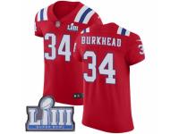 Men Nike New England Patriots #34 Rex Burkhead Red Alternate Vapor Untouchable Elite Player Super Bowl LIII Bound NFL Jersey