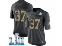 Men Nike New England Patriots #37 Jordan Richards Limited Black 2016 Salute to Service Super Bowl LII NFL Jersey