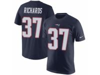 Men Nike New England Patriots #37 Jordan Richards Navy Blue Rush Pride Name & Number T-Shirt