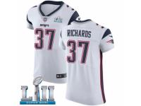 Men Nike New England Patriots #37 Jordan Richards White Vapor Untouchable Elite Player Super Bowl LII NFL Jersey