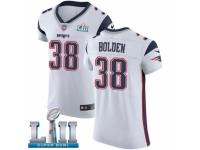 Men Nike New England Patriots #38 Brandon Bolden White Vapor Untouchable Elite Player Super Bowl LII NFL Jersey