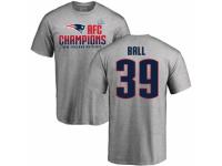 Men Nike New England Patriots #39 Montee Ball Heather Gray 2017 AFC Champions V-Neck T-Shirt