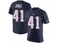 Men Nike New England Patriots #41 Cyrus Jones Navy Blue Rush Pride Name & Number T-Shirt