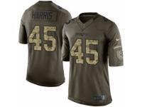 Men Nike New England Patriots #45 David Harris Limited Green Salute to Service NFL Jersey