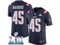 Men Nike New England Patriots #45 David Harris Limited Navy Blue Rush Vapor Untouchable Super Bowl LII NFL Jersey