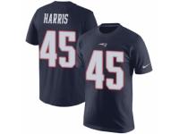 Men Nike New England Patriots #45 David Harris Navy Blue Rush Pride Name & Number T-Shirt