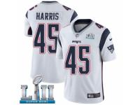 Men Nike New England Patriots #45 David Harris White Vapor Untouchable Limited Player Super Bowl LII NFL Jersey