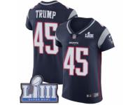 Men Nike New England Patriots #45 Donald Trump Navy Blue Team Color Vapor Untouchable Elite Player Super Bowl LIII Bound NFL Jersey