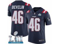 Men Nike New England Patriots #46 James Develin Limited Navy Blue Rush Vapor Untouchable Super Bowl LII NFL Jersey