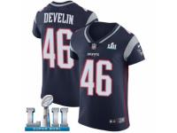 Men Nike New England Patriots #46 James Develin Navy Blue Team Color Vapor Untouchable Elite Player Super Bowl LII NFL Jersey