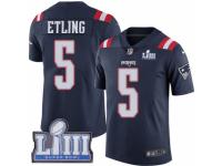 Men Nike New England Patriots #5 Danny Etling Limited Navy Blue Rush Vapor Untouchable Super Bowl LIII Bound NFL Jersey