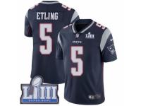 Men Nike New England Patriots #5 Danny Etling Navy Blue Team Color Vapor Untouchable Limited Player Super Bowl LIII Bound NFL Jersey