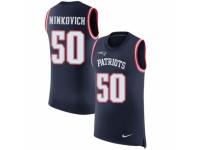 Men Nike New England Patriots #50 Rob Ninkovich Limited Navy Blue Rush Player Name & Number Tank Top NFL Jersey