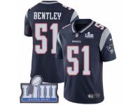 Men Nike New England Patriots #51 JaWhaun Bentley Navy Blue Team Color Vapor Untouchable Limited Player Super Bowl LIII Bound NFL Jersey