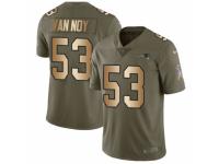 Men Nike New England Patriots #53 Kyle Van Noy Limited Olive/Gold 2017 Salute to Service NFL Jersey