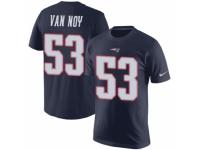 Men Nike New England Patriots #53 Kyle Van Noy Navy Blue Rush Pride Name & Number T-Shirt