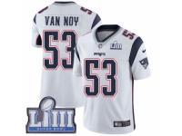 Men Nike New England Patriots #53 Kyle Van Noy White Vapor Untouchable Limited Player Super Bowl LIII Bound NFL Jersey