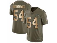 Men Nike New England Patriots #54 Donta Hightower Limited Olive/Gold 2017 Salute to Service NFL Jersey