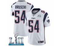 Men Nike New England Patriots #54 Tedy Bruschi White Vapor Untouchable Limited Player Super Bowl LII NFL Jersey