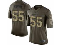 Men Nike New England Patriots #55 Cassius Marsh Limited Green Salute to Service NFL Jersey