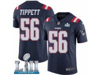 Men Nike New England Patriots #56 Andre Tippett Limited Navy Blue Rush Vapor Untouchable Super Bowl LII NFL Jersey