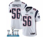 Men Nike New England Patriots #56 Andre Tippett White Vapor Untouchable Limited Player Super Bowl LII NFL Jersey