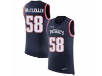 Men Nike New England Patriots #58 Shea McClellin Limited Navy Blue Rush Player Name & Number Tank Top NFL Jersey