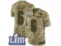 Men Nike New England Patriots #6 Ryan Allen Limited Camo 2018 Salute to Service Super Bowl LIII Bound NFL Jersey