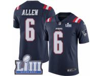 Men Nike New England Patriots #6 Ryan Allen Limited Navy Blue Rush Vapor Untouchable Super Bowl LIII Bound NFL Jersey