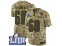 Men Nike New England Patriots #60 David Andrews Limited Camo 2018 Salute to Service Super Bowl LIII Bound NFL Jersey