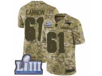 Men Nike New England Patriots #61 Marcus Cannon Limited Camo 2018 Salute to Service Super Bowl LIII Bound NFL Jersey