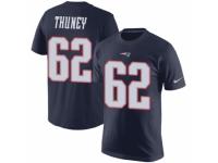 Men Nike New England Patriots #62 Joe Thuney Navy Blue Rush Pride Name & Number T-Shirt