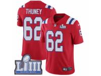 Men Nike New England Patriots #62 Joe Thuney Red Alternate Vapor Untouchable Limited Player Super Bowl LIII Bound NFL Jersey