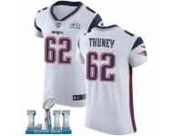 Men Nike New England Patriots #62 Joe Thuney White Vapor Untouchable Elite Player Super Bowl LII NFL Jersey