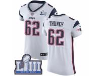 Men Nike New England Patriots #62 Joe Thuney White Vapor Untouchable Elite Player Super Bowl LIII Bound NFL Jersey