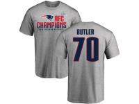 Men Nike New England Patriots #70 Adam Butler Heather Gray 2017 AFC Champions V-Neck T-Shirt