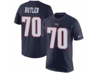 Men Nike New England Patriots #70 Adam Butler Navy Blue Rush Pride Name & Number T-Shirt