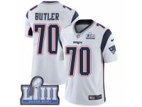 Men Nike New England Patriots #70 Adam Butler White Vapor Untouchable Limited Player Super Bowl LIII Bound NFL Jersey