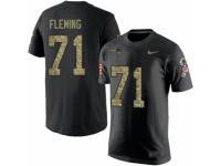 Men Nike New England Patriots #71 Cameron Fleming Black Camo Salute to Service T-Shirt