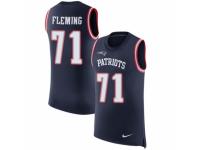 Men Nike New England Patriots #71 Cameron Fleming Limited Navy Blue Rush Player Name & Number Tank Top NFL Jersey