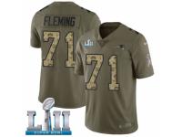 Men Nike New England Patriots #71 Cameron Fleming Limited Olive/Camo 2017 Salute to Service Super Bowl LII NFL Jersey