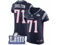 Men Nike New England Patriots #71 Danny Shelton Navy Blue Team Color Vapor Untouchable Elite Player Super Bowl LIII Bound NFL Jersey