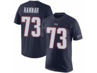 Men Nike New England Patriots #73 John Hannah Navy Blue Rush Pride Name & Number T-Shirt