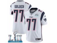 Men Nike New England Patriots #77 Nate Solder White Vapor Untouchable Limited Player Super Bowl LII NFL Jersey