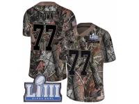 Men Nike New England Patriots #77 Trent Brown Camo Rush Realtree Limited Super Bowl LIII Bound NFL Jersey