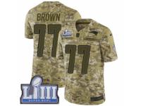 Men Nike New England Patriots #77 Trent Brown Limited Camo 2018 Salute to Service Super Bowl LIII Bound NFL Jersey