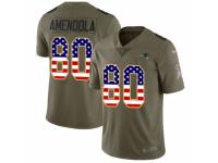 Men Nike New England Patriots #80 Danny Amendola Limited Olive/USA Flag 2017 Salute to Service NFL Jersey